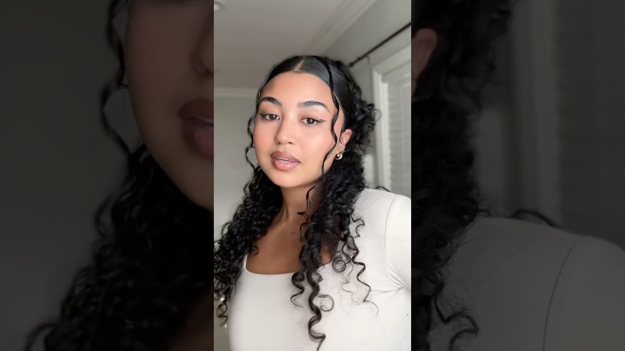 Half Up Half Down #hairstyles #curlygirl #curlyhairstyles #grwm #curls #easyhairstyles