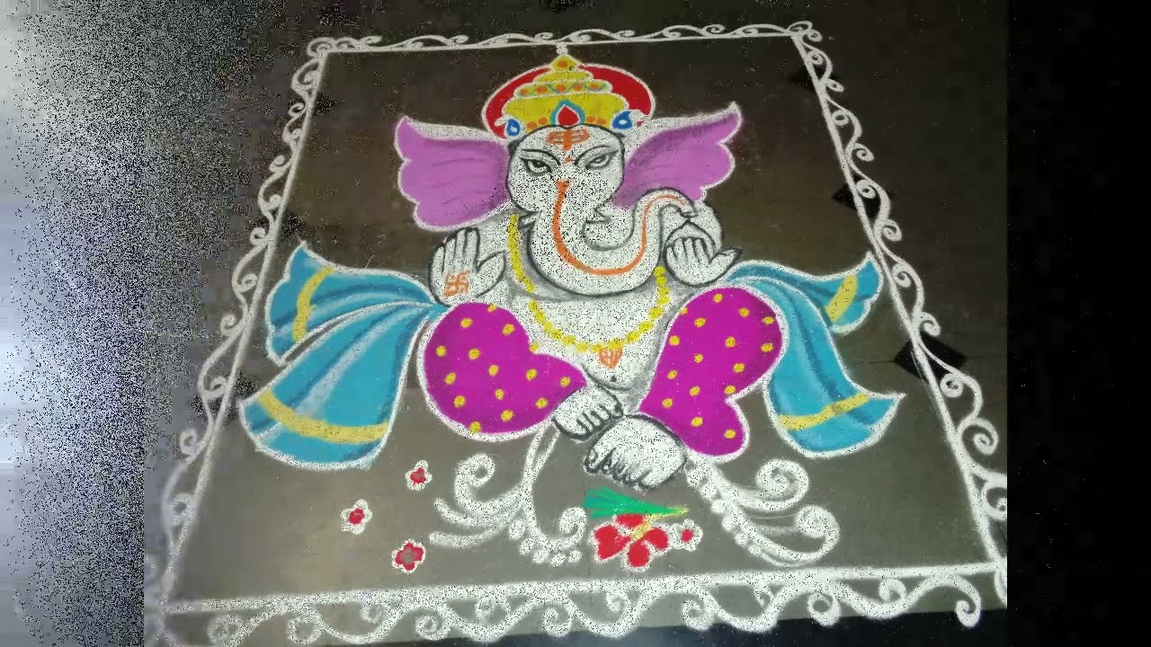 ganesh chathurthi special rangoli design by latest rangoli