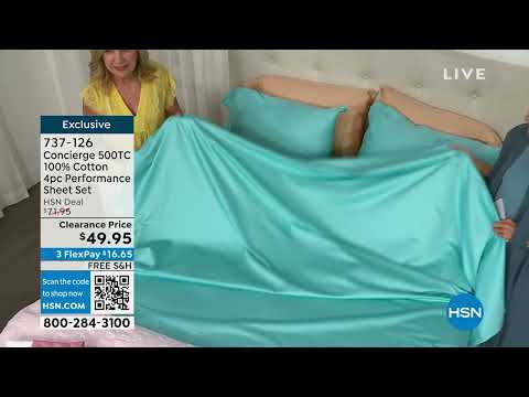 Concierge Collection 500TC 100% Cotton 4piece Performanc...