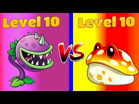 Plants vs Zombies 2 Mod Toadstool (10) vs Chomper (10) Max Levels! WIN The Game!