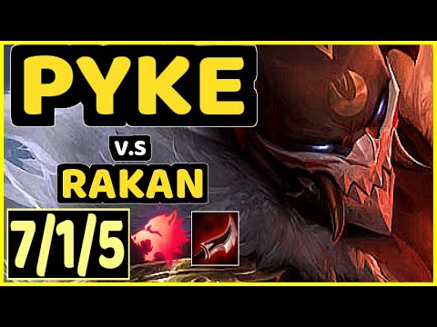 SHIAUC (PYKE) vs RAKAN - 7/1/5 KDA BOTTOM SUPPORT CHALLENGER GAMEPLAY - KR