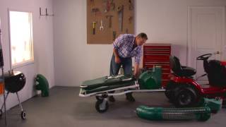 How the Cyclone Rake Folds up for Easy Storage | Yard Vacuum