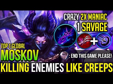 INSANE 2X MANIAC!| Moskov Best Build & Gameplay | Top 1 Global Moskov | Mobile Legends