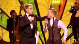 Robbie Williams &amp; Olly Murs with &quot;I Wanna Be Like You&quot; Royal Variety 2013, London
