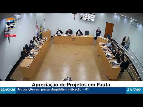 Transmissão Ao Vivo da 03ª Reunião Ordinária da Câmara de Três Marias/MG realizada em 02/02/2026.