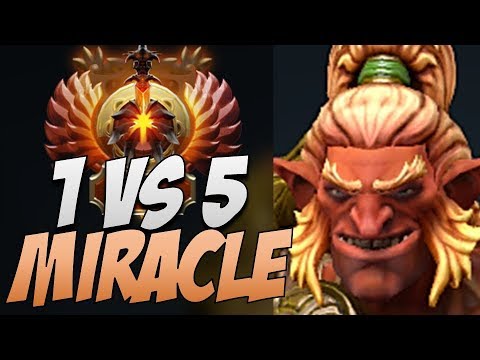 Liquid.Miracle Troll Warlord - 1 VS 5 in 7.20 | Dota Gameplay