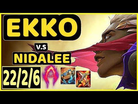 XLB (EKKO) vs NIDALEE - QUADRAKILL 22/2/6 KDA JUNGLE CHALLENGER GAMEPLAY - KR