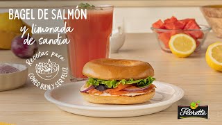 Florette Bagel de salmon y limonada de sandia | Recetas anuncio