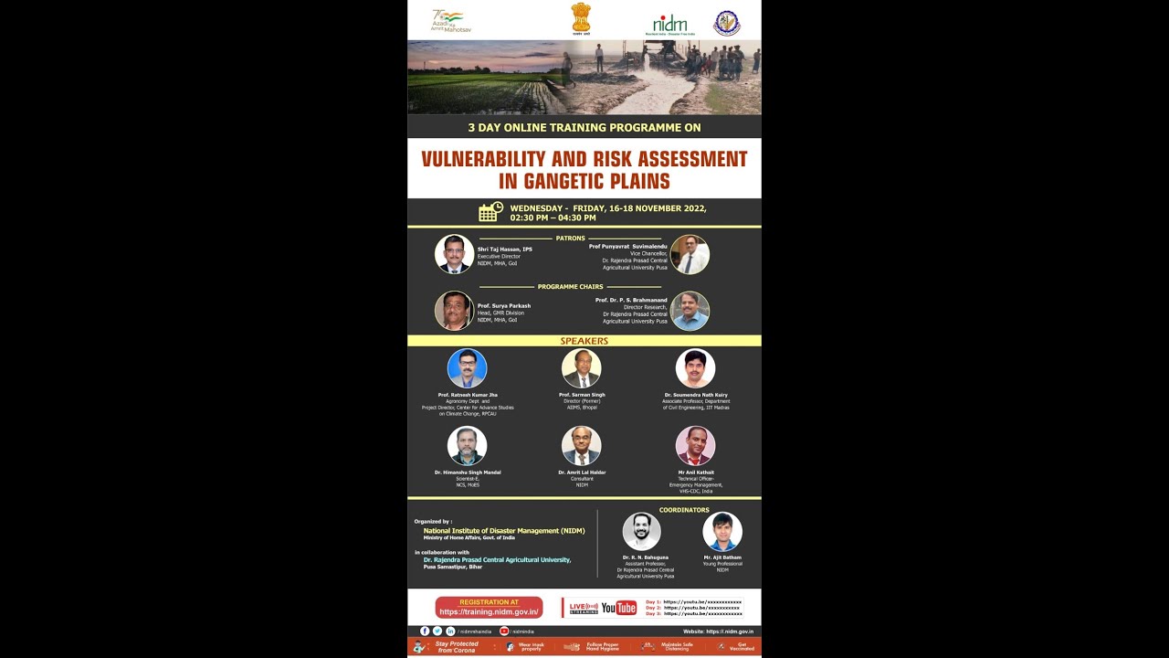 Vulnerability and Risk Assessment in Gangetic plains.| DISASTER IN DISASTER | MHA | COVID-19 | DRR