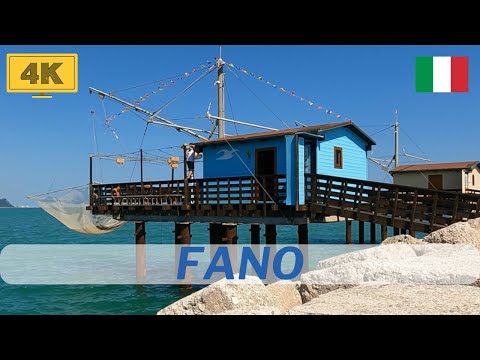 Fano, Marche: Walking tour from the city center to the seaside,real city Life 4K