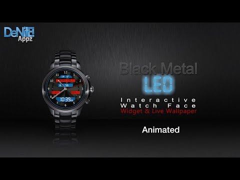 Black Metal LED HD Watch Face Video