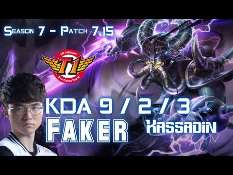 SKT T1 Faker KASSADIN vs SYNDRA Mid - Patch 7.15 KR Ranked