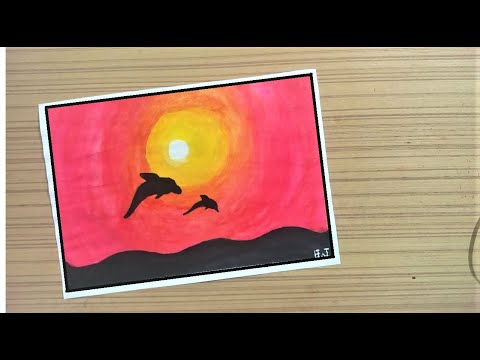 Easy Watercolor Sunset Panting for beginners   II  #BhavitJangidArt..