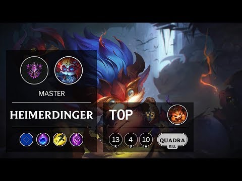 Heimerdinger Top vs Gnar - EUW Master Patch 9.8