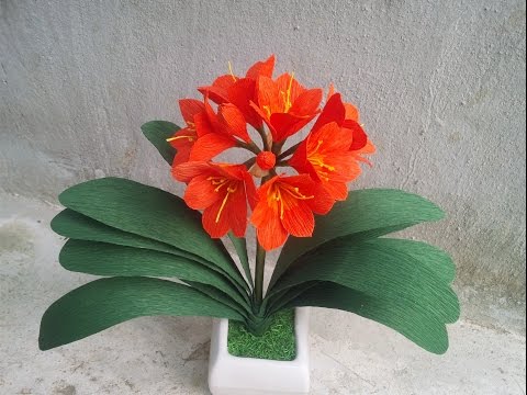 ABC TV | How To Make Kaffir Lily / Clivia Miniata Paper Flowers From Crepe Paper - Craft Tutorial