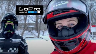 SNOWMOBILING ON THE FROZEN RIVER!!!! #gopro