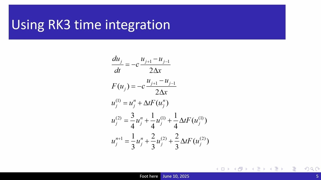S4 Solution to Linear advection equation using numerical methods