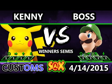 S@X Customs - Kenny (Pikachu) Vs. Boss (Luigi) SSB4 Winners Semis - Smash Wii U - Smash 4