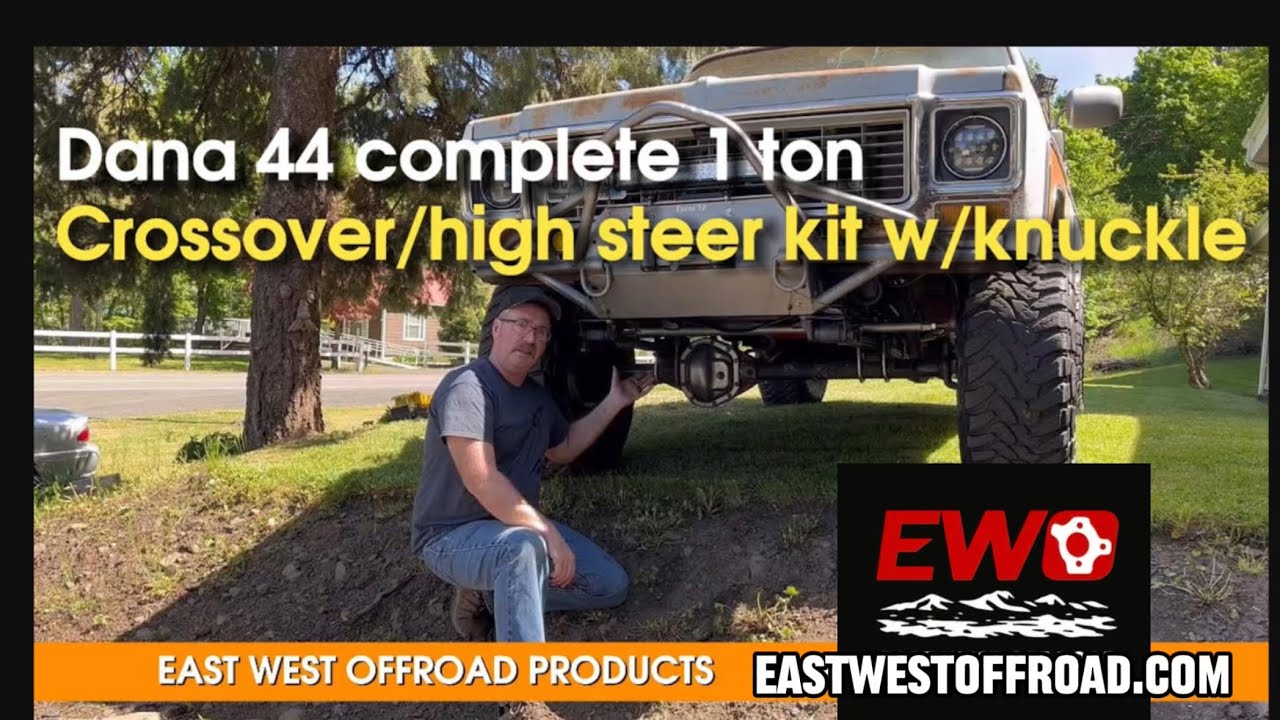 EWO COMPLETE DANA 44/ CHEVY 10 BOLT HIGH STEER CROSSOVER STEER KIT WITH KNUCKLES video thumbnail