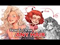 Ultimate Guide To DRAWING ANY HAIR Beginner Step By Step Tutorial