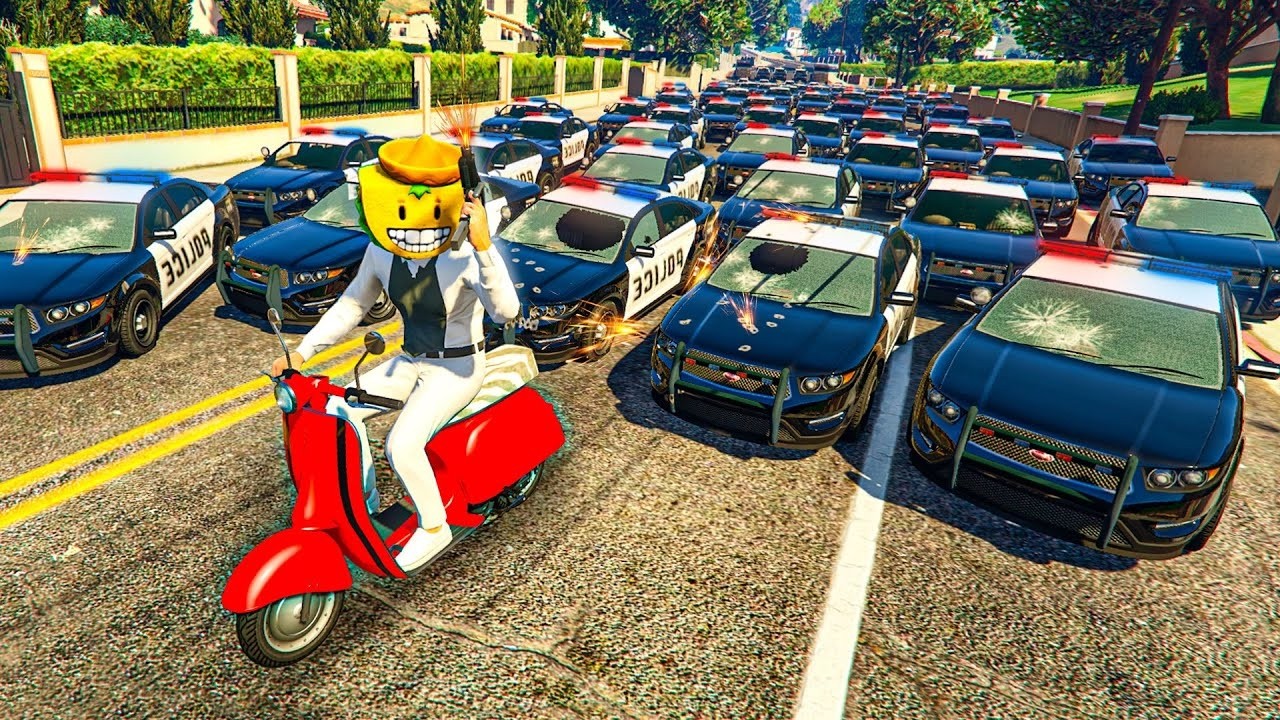 UNA MOTO vs 500 POLICIAS! - GTA 5 ONLINE