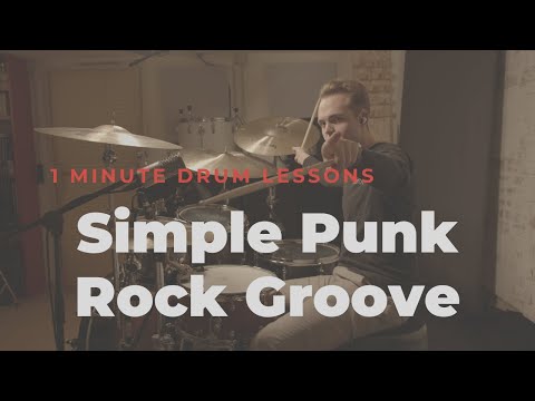 Simple Punk Rock Groove - 1 Minute Drum Lessons #2