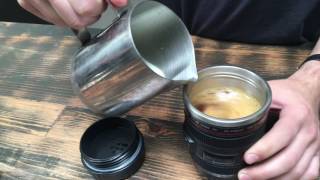 Self-Stirring Camera Lens Mug