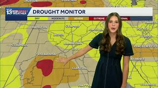 Drought Worsens, but Heat Backs Off as Scattered Showers Reach Central Alabama This Weekend