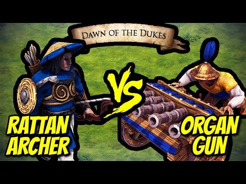 200 Elite Rattan Archers vs 140 Elite Organ Guns (Total Resources) | AoE II: Definitive Edition
