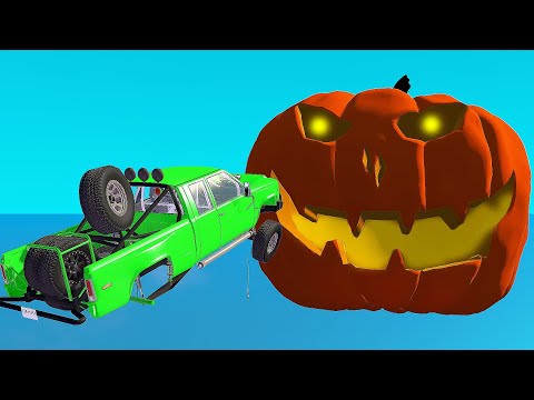 Dangerous Cars Jumping Into the Abyss With Giant Jack o' lantern - BeamNG Drive |  Foolish Driver