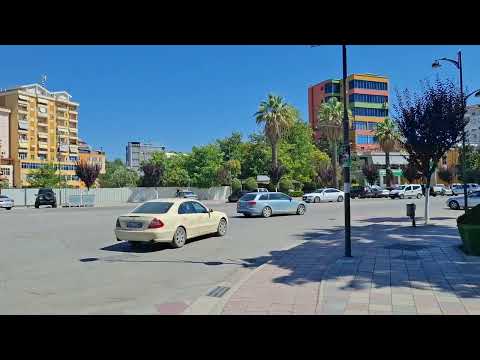 Fier Albania July 2025 - roundabout in town center.