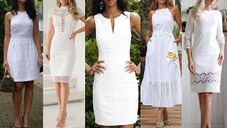 VESTIDOS BONITOS Y SENCILLOS DE MODA 2022 DE COLOR BLANCO /VESTIDOS DE COLOR BLANCO MODERNOS BONITOS