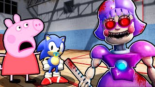 PEPPA PIG AND BABY SONIC VS MISS ANI-TRON DETENTION IN ROBLOX IN ROBLOX