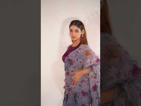 Gray Elegant Lurex Brasso Saree with Floral Viscose Brasso Work & Silk Blouse Piece