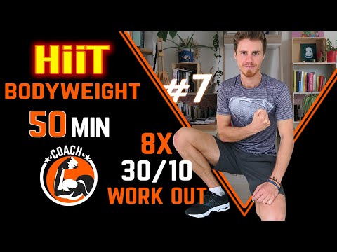HiiT 8 X Tabata 30/10 - 50 min Bodyweight Workout - by TABATAMANIA
