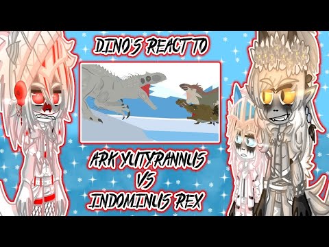Dino's React To Ark Yutyrannus vs Indominus rex || Gacha ciub/nebula ||