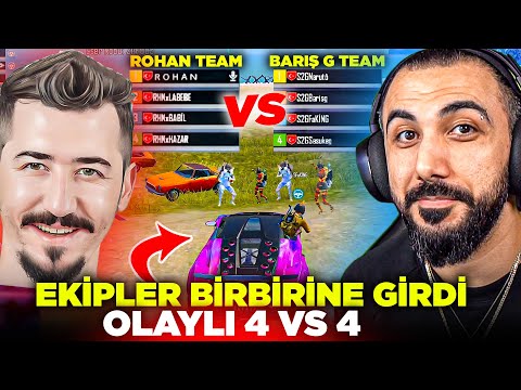 ROHAN VS BARIŞ G! 😱 EKİPLER BİRBİRİNİ TAVALADI OLAYLI KAPIŞMA! YOUTUBERLARLA 4 VS 4 | PUBG MOBILE