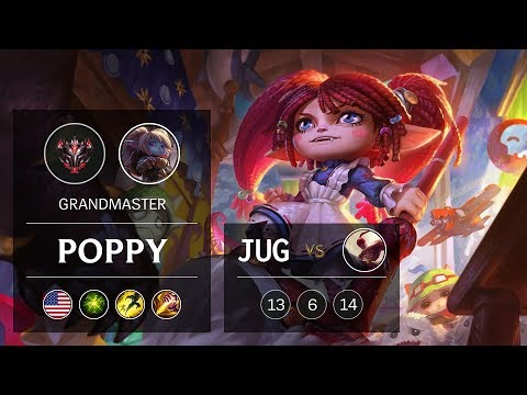 Poppy Jungle vs Lee Sin - NA Grandmaster Patch 9.6
