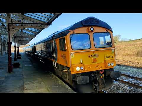 Clitheroe Cement Freight Move GBRf 66773 4N00 Hellifield 05/01/2022