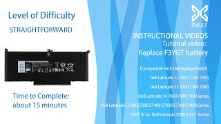 How to Replace the F3YGT Battery - Dell Latitude 7480 7490 7280 7290 7380 7390