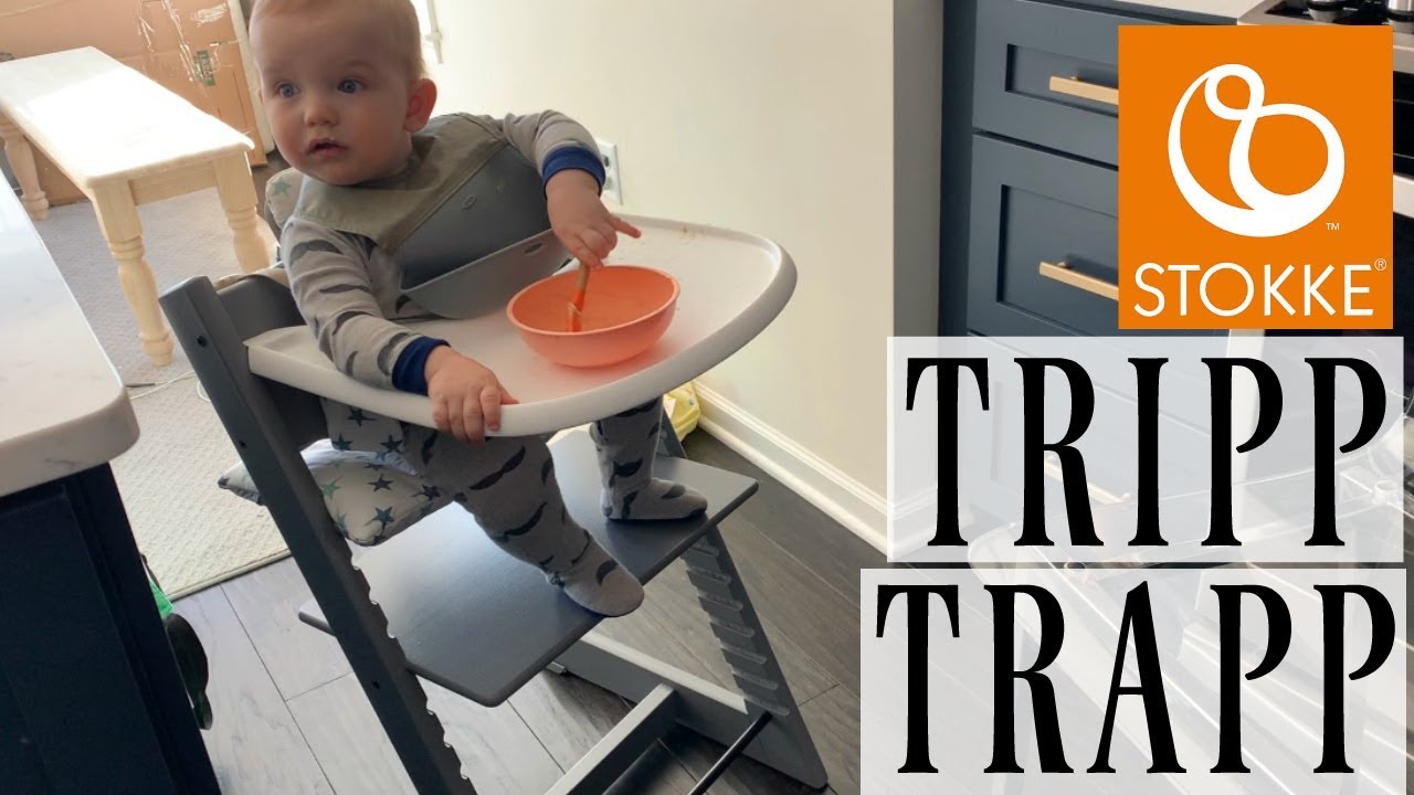 STOKKE TRIPP TRAPP HIGH CHAIR BABY SET & FIRST IMPRESSIONS