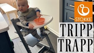 STOKKE TRIPP TRAPP HIGH CHAIR BABY SET & FIRST IMPRESSIONS
