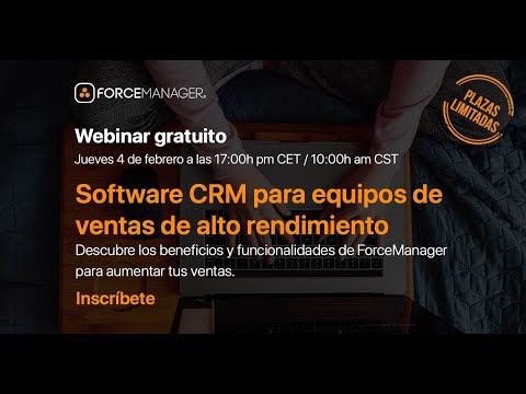 This video is a webinar demonstrating the features and benefits of ForceManager CRM software for high-performance sales teams.