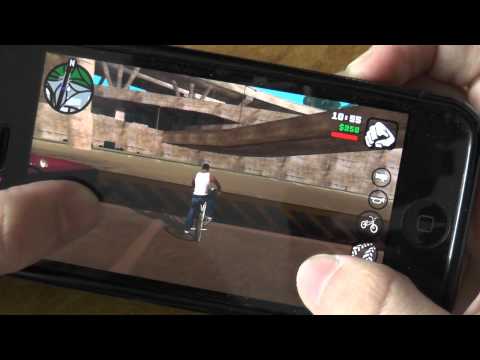 GTA San Andreas running on iPhone 5 (iOS 7.0.4)