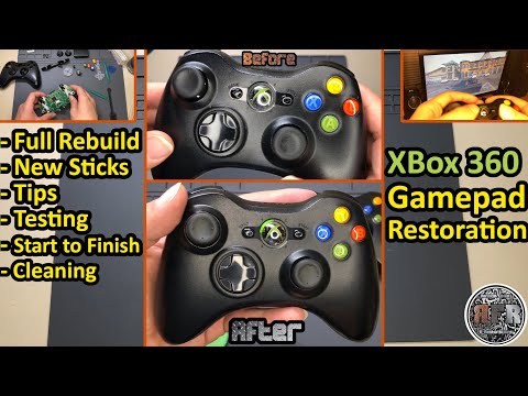 XBox 360 Gamepad Restoration: FULL REBUILD, NEW STICKS, CLEANING & MUCH MORE!