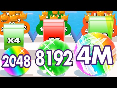 Satisfying mobile game / Bounce Merge - Puff Up ball run 2048 gameplay max level part 6