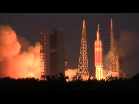 Launch of the Delta IV Heavy rocket carrying NASA's Orion Capsule on EFT-1 mission