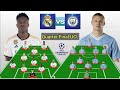 Head To Head Line Up Real Madrid vs Manchester City Quarter Final UEFA Champions League 2023/2024
