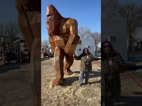 Meet my new friend Bernie!! #behindthescene #roadtrip #momanddaughtercomedy #shorts #gorilla