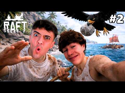 LLEGAMOS A UNA ISLA GIGANTE Y NOS ATACAN 😱🦅 | RAFT #2